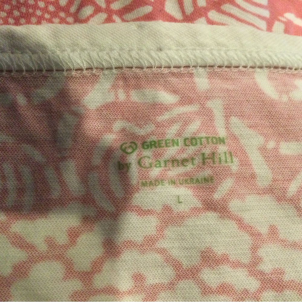 Garnet Hill Pink and White Floral Wrap Nursing Nightgown - Picture 6 of 6